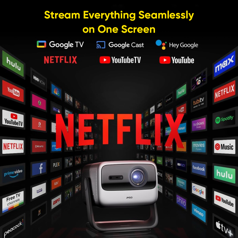 Netflix Home Cinema - JMGO N1S Ultimate 4K Projector Triple