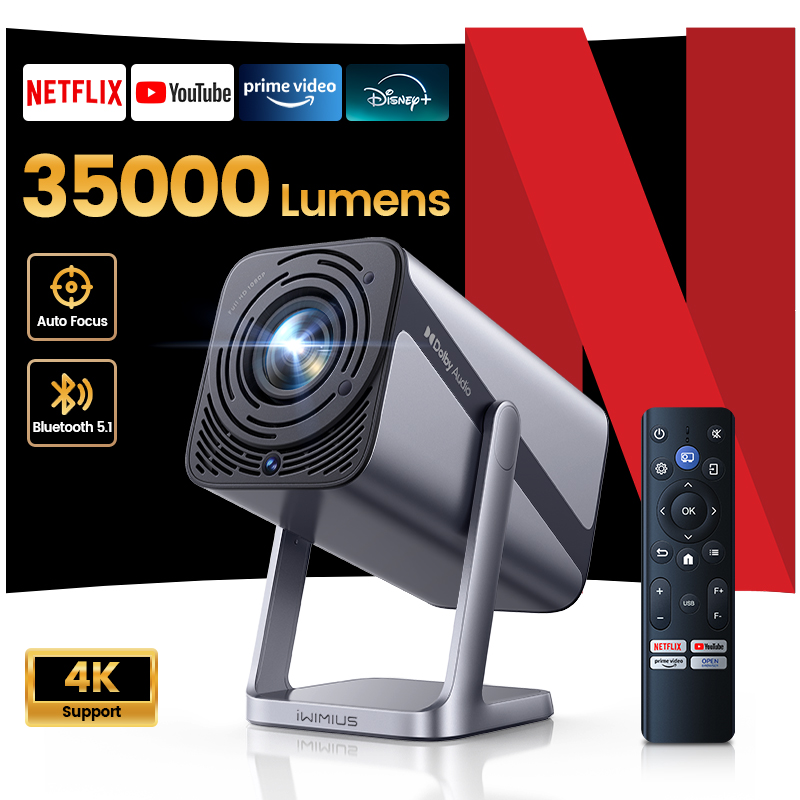 Netflix Home Cinema - WIMIUS Projector 4K Netflix Licensed WIFI