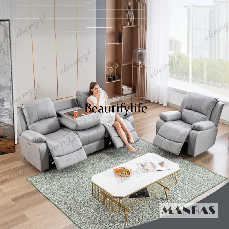 Genuine Leather Manual Electri - Home Cinema Couch recension och pris