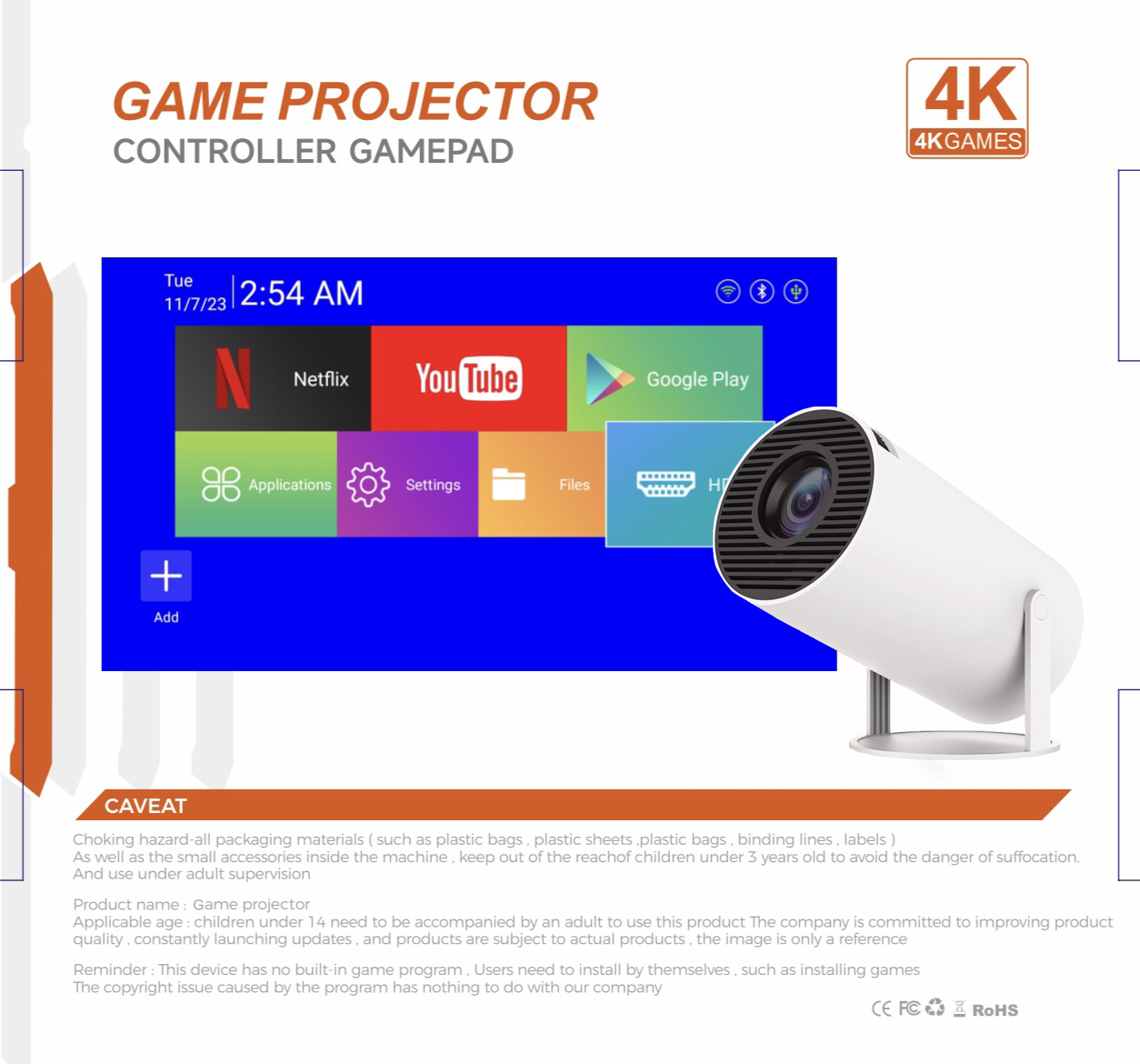 3D Game Projector 2 in 1 F300  - Netflix Home Cinema recension och pris